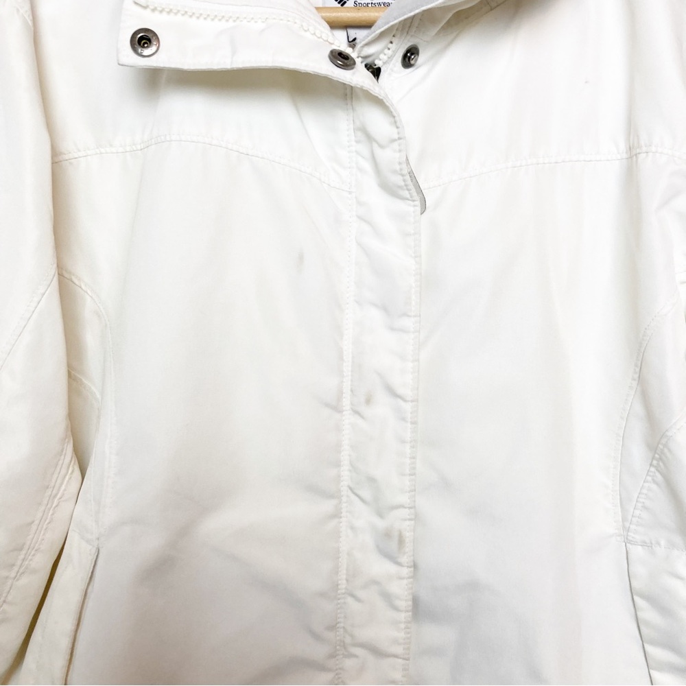 Columbia White Packable Rain Coat Medium - Picture 2 of 7